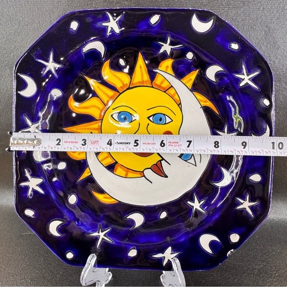 Talavera Mexican Redware Pottery Decorative Wall Plate Sun & Moon Gallery Wall - Picture 4 of 5